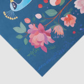 Gelukkige Diwali Peacock & Bloemen Tissuepapier (Detail)