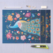 Gelukkige Diwali Peacock & Bloemen Tissuepapier (Craft)