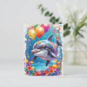 Gelukkige dolfijn lachend & vieren | KAART (Staand voorkant)