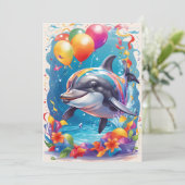 Gelukkige dolfijn lachend & vieren | KAART (Staand voorkant)