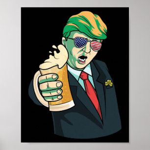 Gelukkige Donald St Pattys Trump Saint Patricks Da Poster