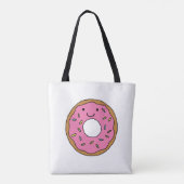 Gelukkige Donut Grafisch Kleurrijke Roze Donut Cli Tote Bag (Achterkant)