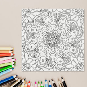 Gelukkige Doodles: Herfst Kleurplaat Poster