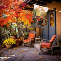 Gelukkige Doodleween Huis Vlag