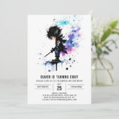 Gelukkige Douane Ninja Jongen Digitale Verjaardag Kaart (Staand voorkant)