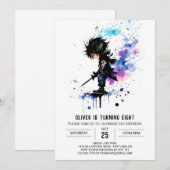 Gelukkige Douane Ninja Jongen Digitale Verjaardag Kaart (Voorkant / Achterkant)