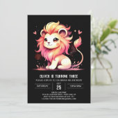 Gelukkige Dromerige Leeuw Verjaardag Kaart (Staand voorkant)