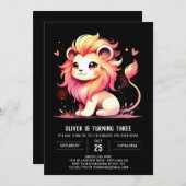 Gelukkige Dromerige Leeuw Verjaardag Kaart (Voorkant / Achterkant)