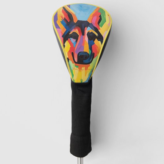 Gelukkige Duitse Herder Hond 02 - Kaori Golfheadcover (Voorkant)