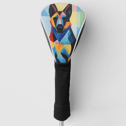 Gelukkige Duitse Herder Hond 03 - Kaori Golfheadcover (Voorkant)