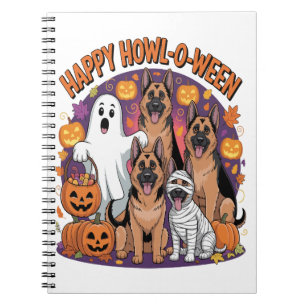 Gelukkige Duitse Herdershond Halloween Notitieboek