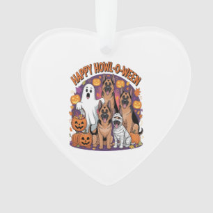 Gelukkige Duitse Herdershond Halloween Ornament