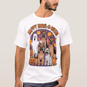 Gelukkige Duitse Herdershond Halloween T-shirt