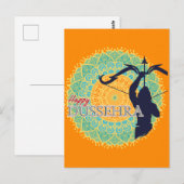 Gelukkige Dussehra Lord Ram met Bow & Arrow Chakra Briefkaart (Voorkant / Achterkant)