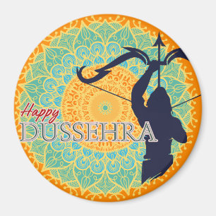 Gelukkige Dussehra Lord Ram met Bow & Arrow Chakra Magneet