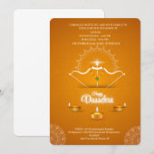 Gelukkige Dussehra-viering uitnodiging (Voorkant / Achterkant)