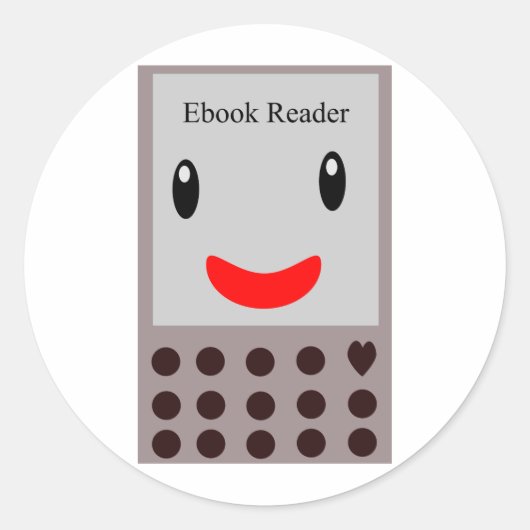 Gelukkige eBook Reader 1 Ronde Sticker (Voorkant)