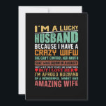 Gelukkige echtgenoot gekke vrouw augustus vrouw ve feestdagenkaart<br><div class="desc">Gelukkige echtgenoot gekke vrouw augustus vrouw verjaardag</div>