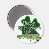 Gelukkige Eekhoorn met Grote Shamrock Magneet (Voorkant / Achterkant)