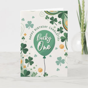 Gelukkige Eén 1e Verjaardag St. Patrick's Day Klav Kaart