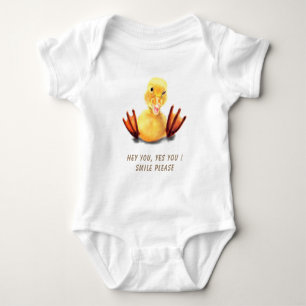 Gelukkige Eend Baby Body of T-Shirt Grappige Tekst