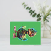 Gelukkige eend. briefkaart (Staand voorkant)