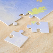 Gelukkige eend met scooter grappige puzzel legpuzzel (Zijkant)