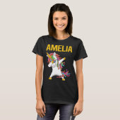 Gelukkige Eenhoorn - Amelia Naam T-shirt (Voorkant volledig)