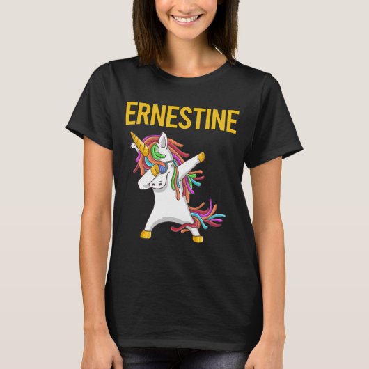 Gelukkige Eenhoorn - Ernestine naam T-shirt (Voorkant)