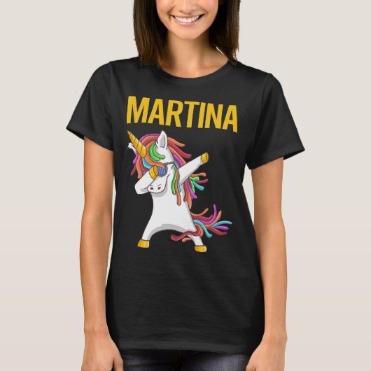 Gelukkige Eenhoorn - Martina Naam T-shirt (Voorkant)