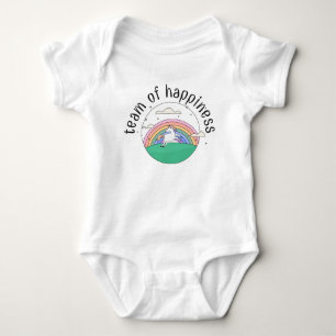 Gelukkige Eenhoorn met een Regenboog Romper