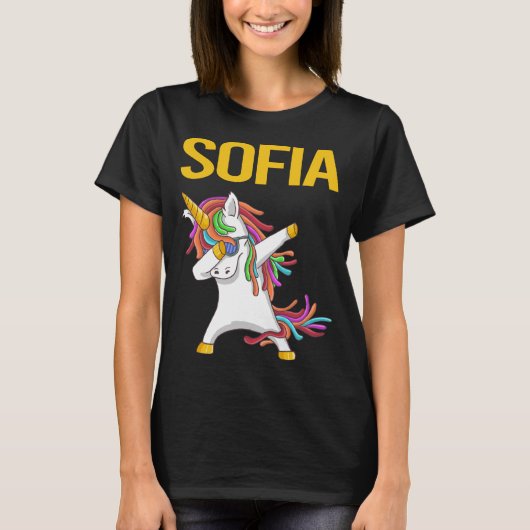 Gelukkige Eenhoorn - Sofia Naam T-shirt (Voorkant)