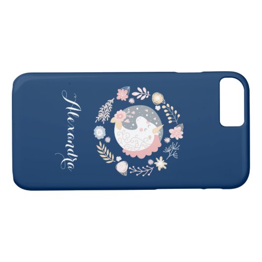 Gelukkige Eenhoorn Whimsical gepersonaliseerd Case-Mate iPhone Case (Achterkant (Horizontaal))