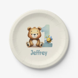 Gelukkige eerste bijendag! papieren bordje