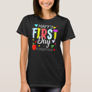 Gelukkige eerste dag kleuterleidster welkom terug t-shirt