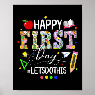 Gelukkige eerste dag Laten we dit doen Welkom teru Poster