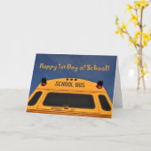Gelukkige eerste dag schoolbus kaart (Gele Bloem)