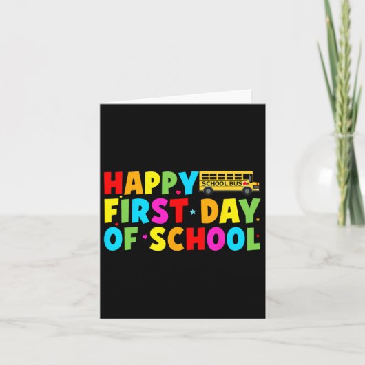 Gelukkige eerste dag schoolbuschauffeur Welkom ter Kaart (Voorkant)