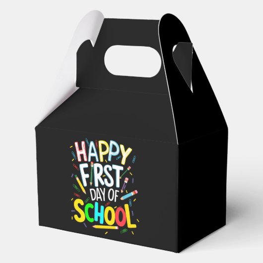 Gelukkige eerste dag terug naar school bedankdoosjes (Voorkant)