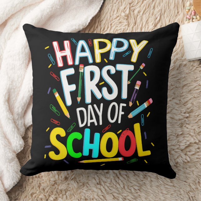 Gelukkige eerste dag terug naar school kussen (Deken)
