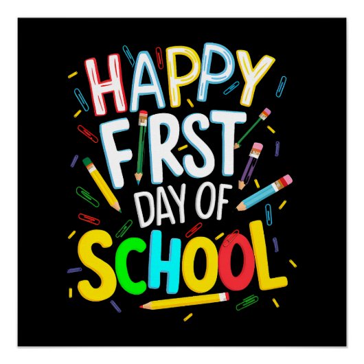 Gelukkige eerste dag terug naar school perfect poster (Voorkant)