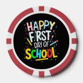 Gelukkige eerste dag terug naar school poker chips (Voorkant)