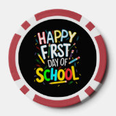 Gelukkige eerste dag terug naar school poker chips (Achterkant)
