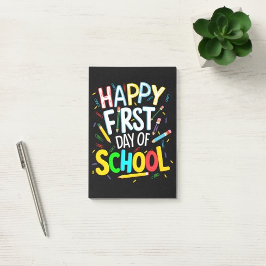 Gelukkige eerste dag terug naar school post-it® notes (Kantoor)