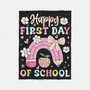 Gelukkige eerste dag terug naar school potlood ler fleece deken