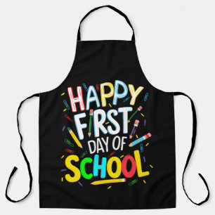 Gelukkige eerste dag terug naar school schort