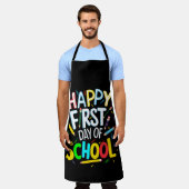Gelukkige eerste dag terug naar school schort (Gedragen)