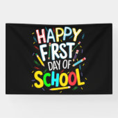 Gelukkige eerste dag terug naar school spandoek (Horizontaal)