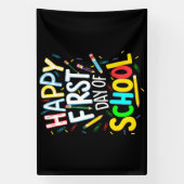 Gelukkige eerste dag terug naar school spandoek (Verticaal)