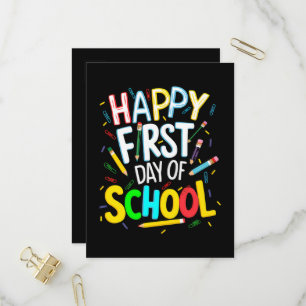 Gelukkige eerste dag terug naar school uitnodiging briefkaart